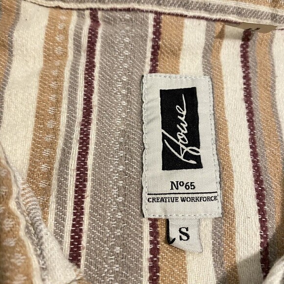 HOWE Mens Size Small Stripes Cotton Long Sleeve Button Up Shirt - Picture 3 of 8